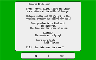 Sherlock Holmes atari screenshot